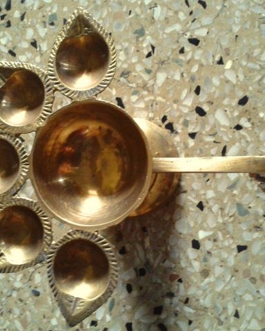 Panch Mukhi Brass Aarti Diya