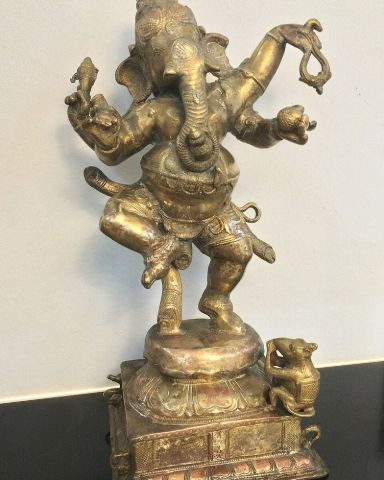 Dancing Ganesha Brass Idol
