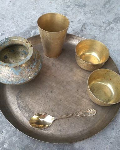 Brass Thali Dinner Set
