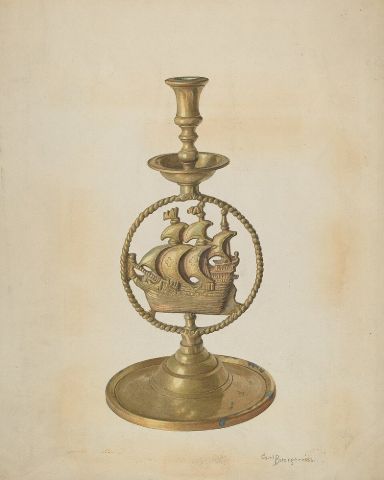 Galleon Ship Candle Stand